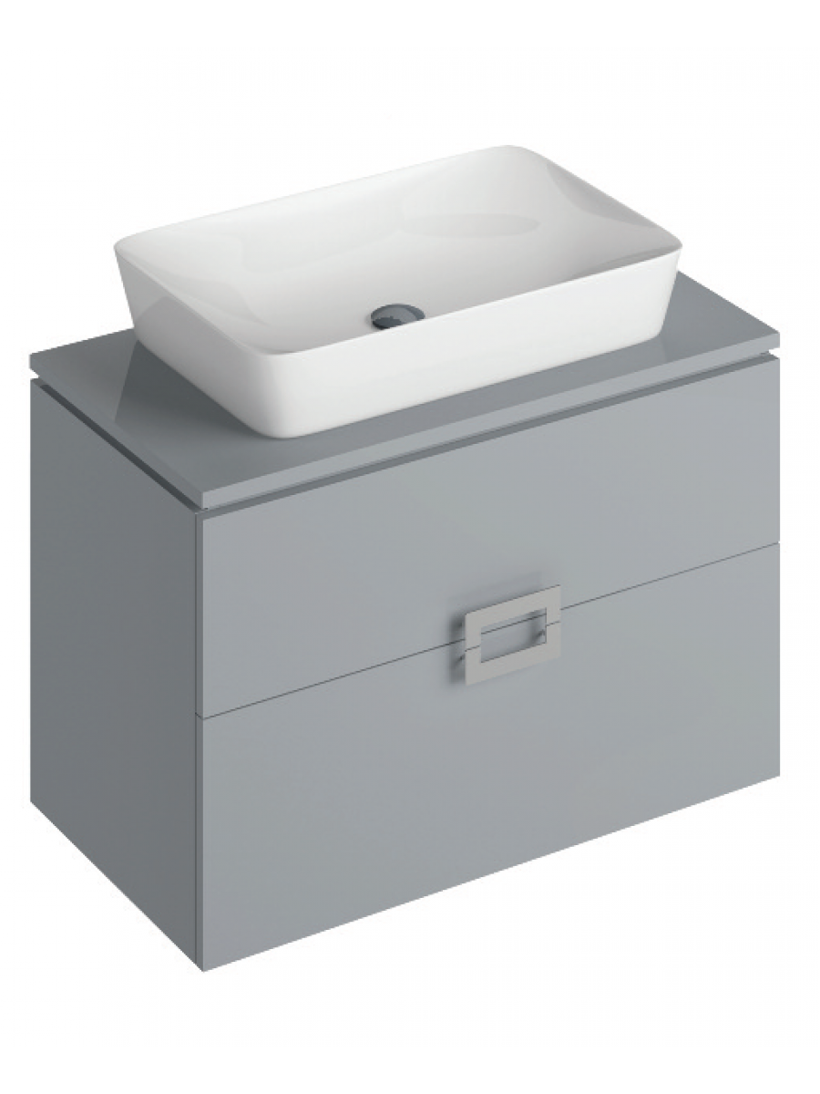 Ava Pearl Grey 80 Cm Wall Hung Vanity Unit And Basin