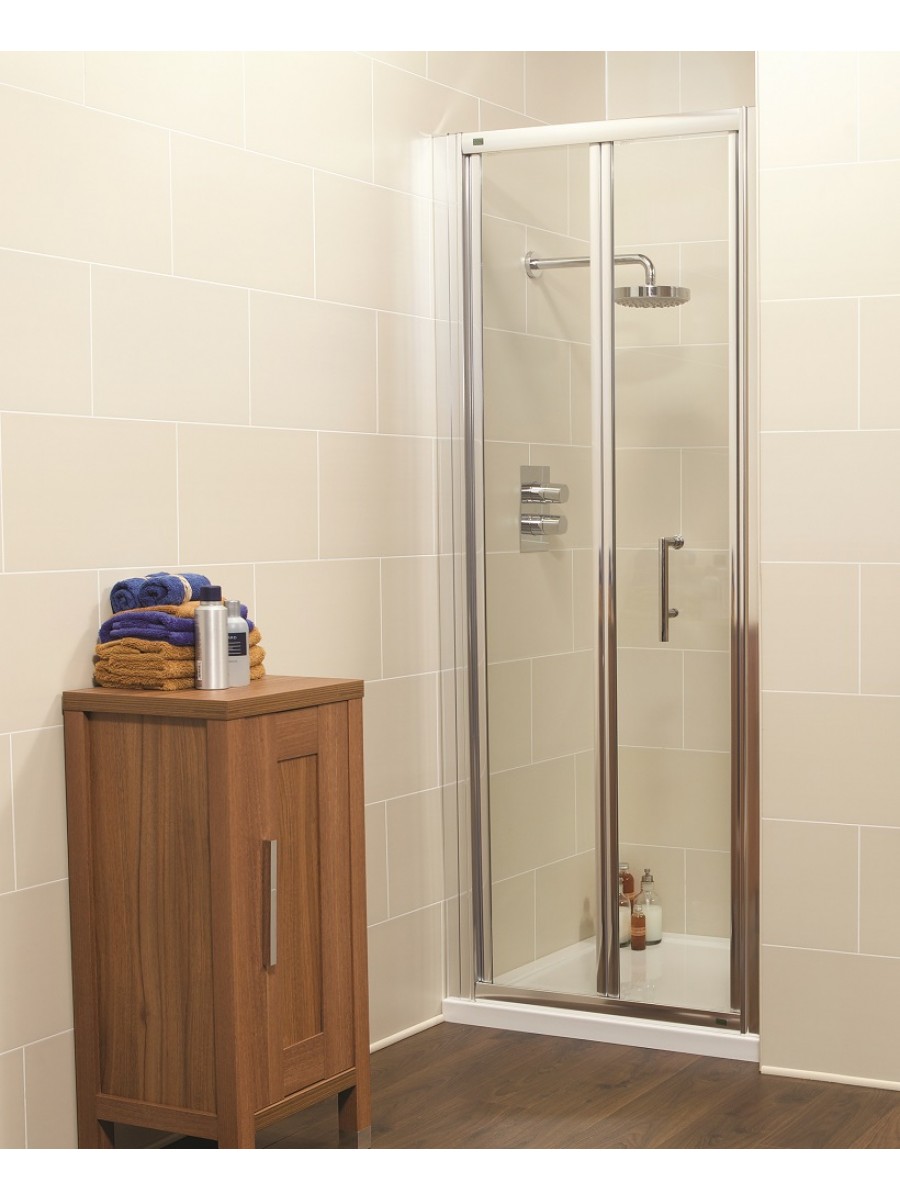 Chrome 700mm Bifold Shower Door Shower Enclosure Toughened Glass Door Panel