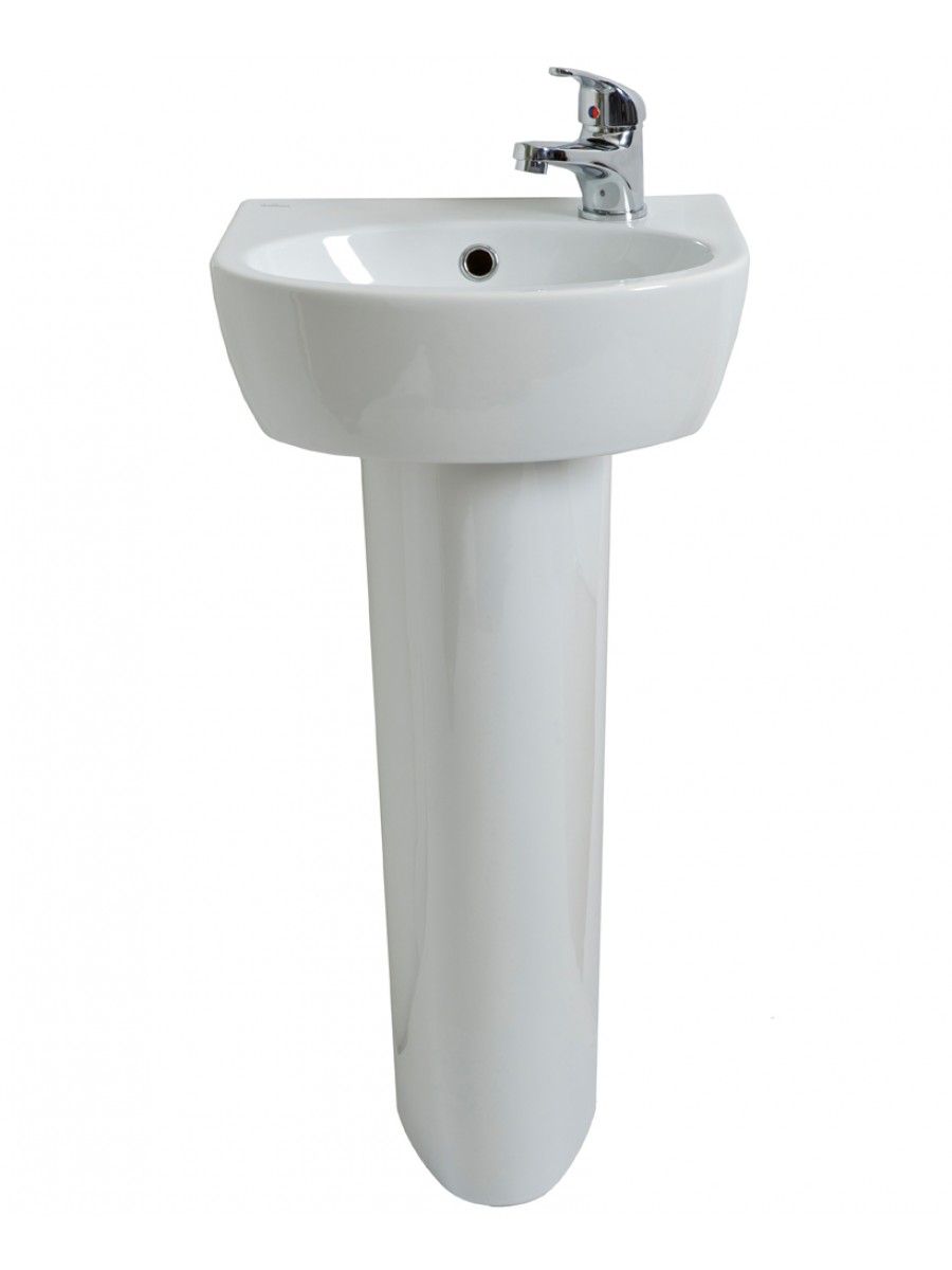 Prato Cloakroom 40cm Basin Rh Pedestal 1th
