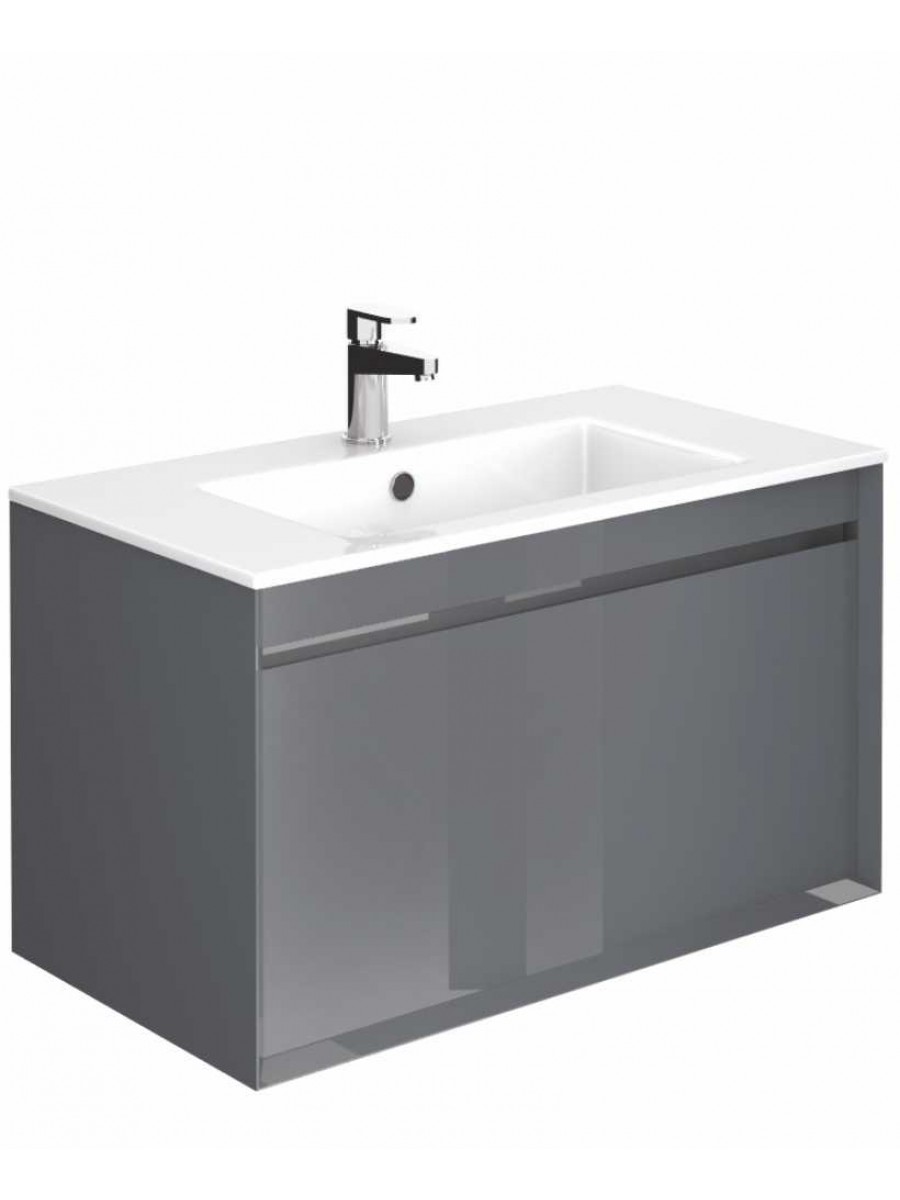 Regine Anthracite 80 cm Wall Hung Vanity Unit and Basin