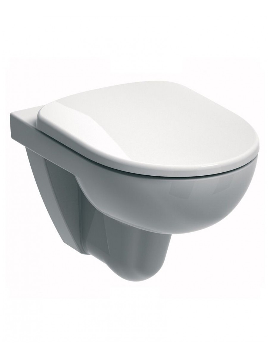 Twyford Toilets E100 Round Wall Hung Rimfree Toilet with Soft Close Seat