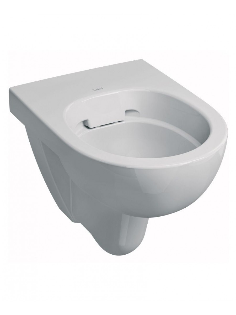 Twyford Toilets E100 Round Wall Hung Rimfree Toilet with Soft Close Seat