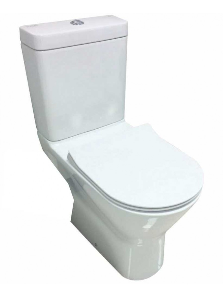 RAK Resort Comfort Height Close Coupled Rimless Toilet & SLIM Soft
