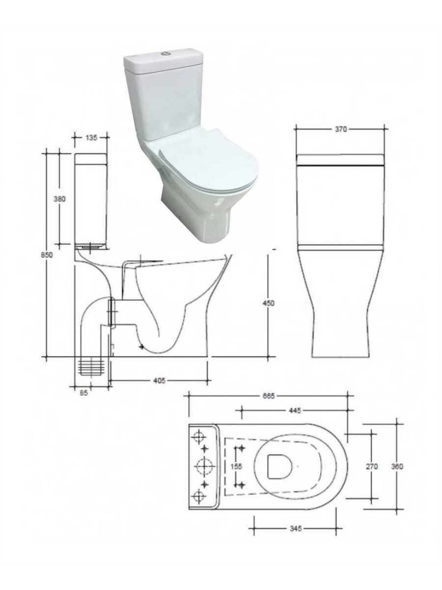 Close Coupled Toilets RAK Resort Comfort Height Close Coupled Rimless
