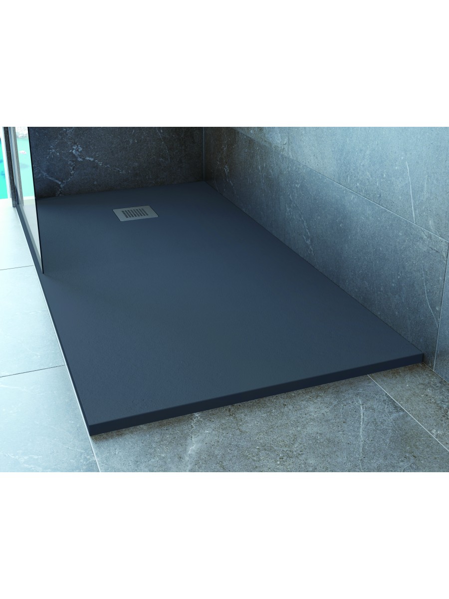 SLATE Shower Trays Slate 1200 x 800 Shower Tray Black with FREE