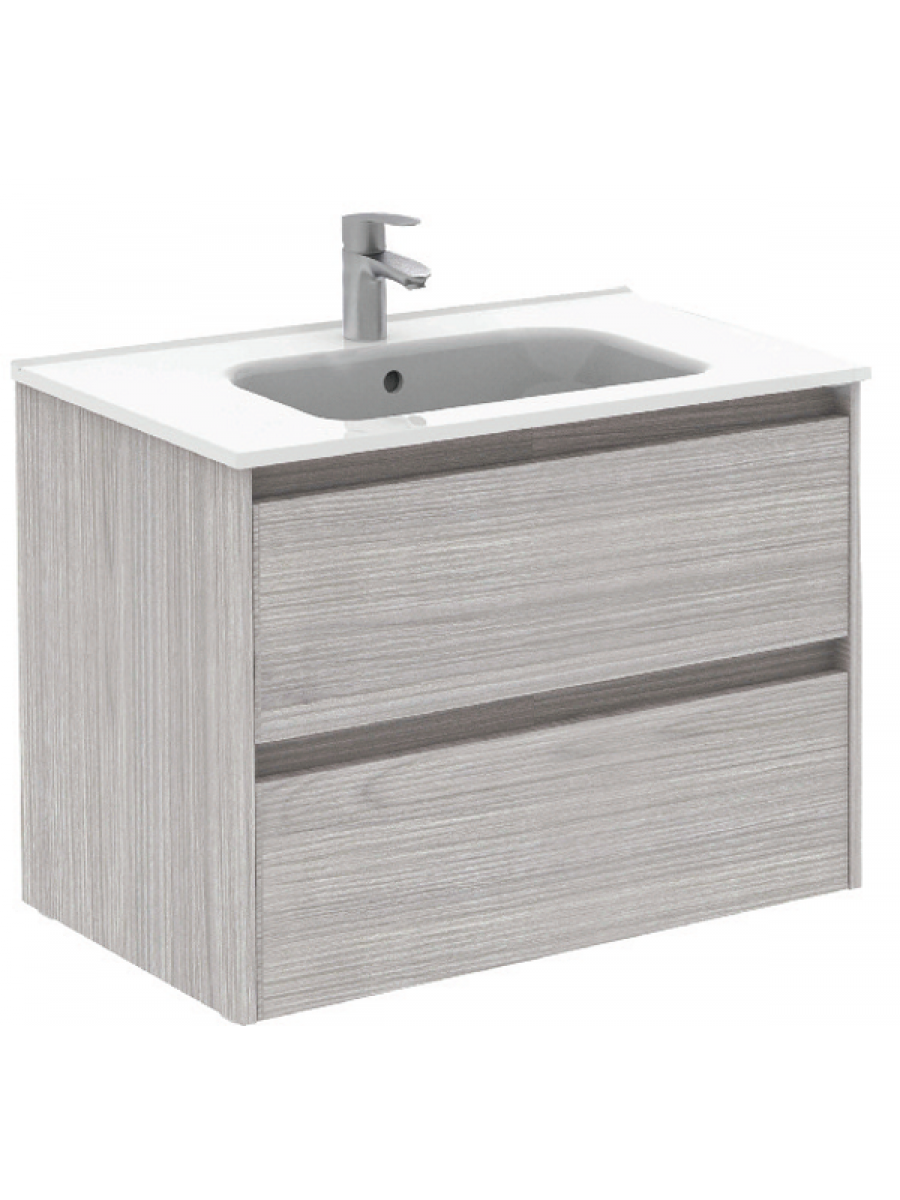 Sparta Sandy Grey 80cm Vanity Unit 2 Drawer Slim Basin
