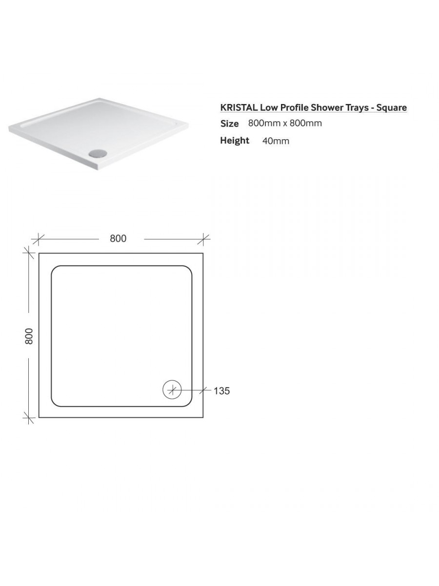 Square Shower Trays Slimline 800 Square Shower Tray Available at bath