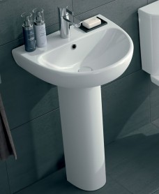 Bathroom Pedestal Sinks Wash Basins Bath Shower Twyford E100 Round 500 Basin Pedestal
