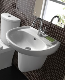 Semi Pedestal Wash Basins Half Sink Bath Shower Twyford Galerie Basin 55cm Semi Pedestal