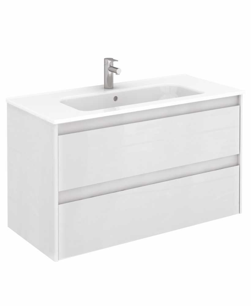 Wall Hung Units Vichy Gloss White 100 cm Wall Hung Vanity ...