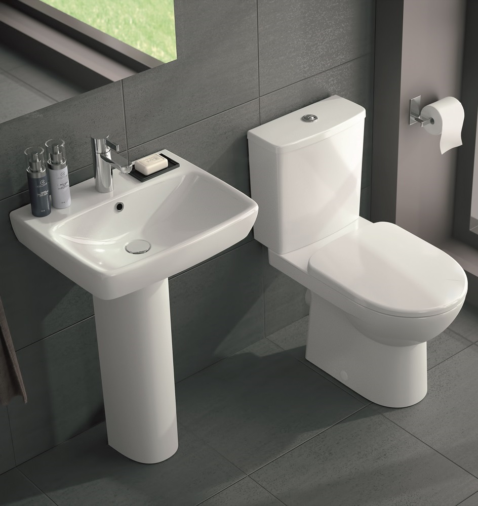 Toilet and Wash Basin Sets Twyford E100 Square Toilet and Wash Basin Set