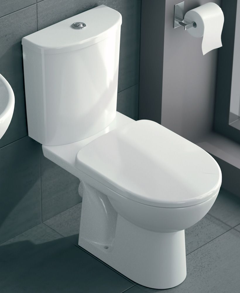 Twyford E100 Round Standard Close Coupled Toilet & Soft Close Seat