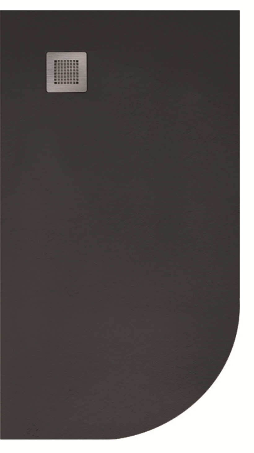 Slate 1200X800 Offset Quadrant Shower Tray LH Black with FREE Waste