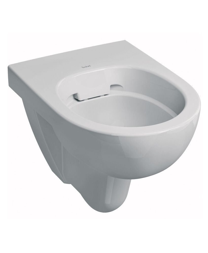 Twyford Toilets E100 Round Wall Hung Rimfree Toilet with Soft Close Seat