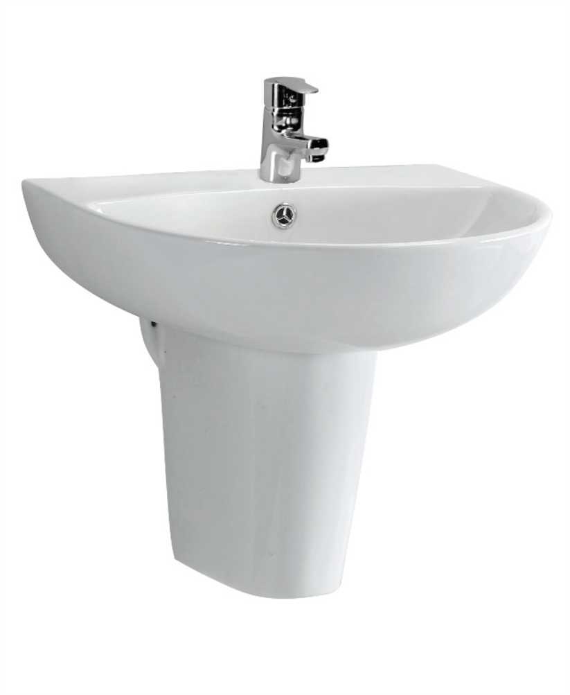Wash Basin with Semi Pedestal Veronica 50 cm Basin and Semi Pedestal 1