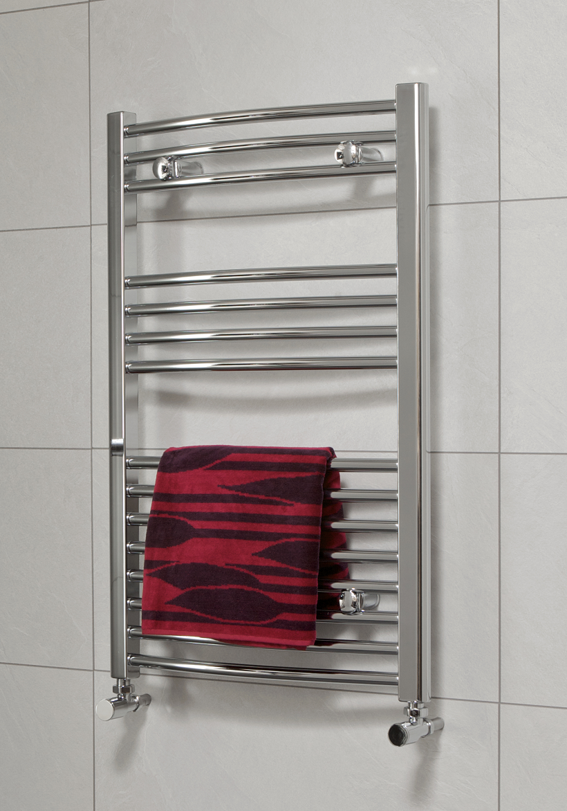 Curved Chrome Heated Towel Rails Curved 800 x 500 Heated Towel Rail Chrome
